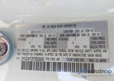 2023 Mazda Mx-5 Miata Rf Grand Touring from USA, damaged, VIN JM1NDAM72P0558949